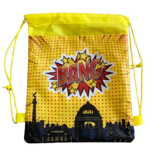 Drawstring bag BANG superhero night sky yellow - Picture 1 of 3